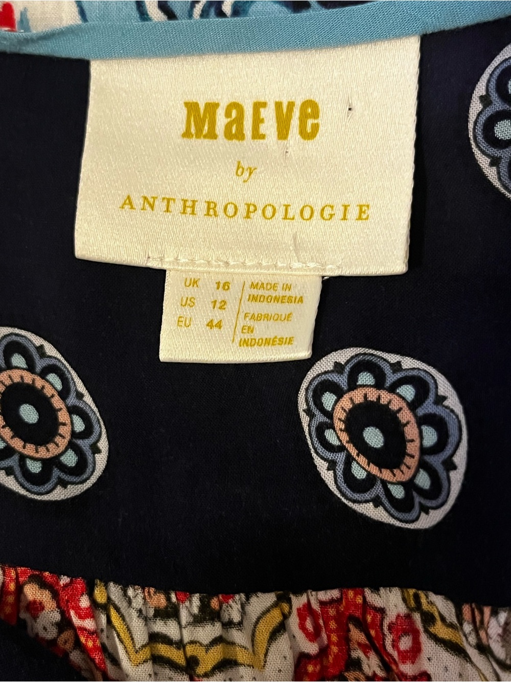 Maeve Anthropologie Mixed Print Boho Medallion Blouse Top Size 12 - Picture 8 of 11